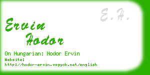 ervin hodor business card